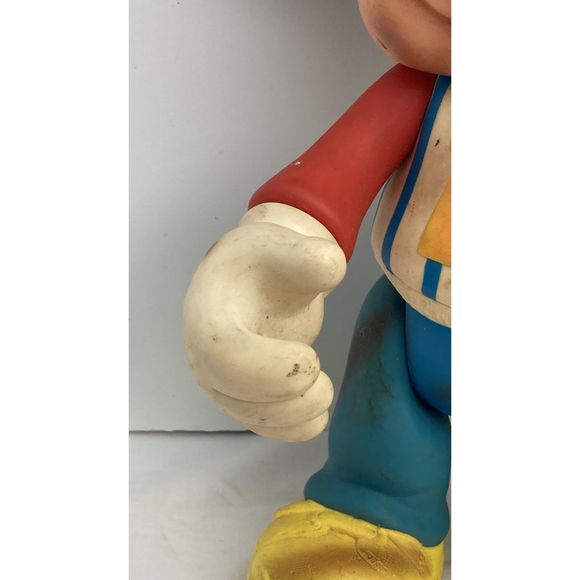 Vintage 70's Mickey Mouse Baseball Player - Posable Rubber-Like Plastic Doll - Picture 7 of 8